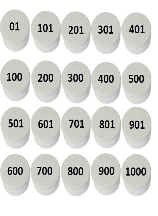 MOREL Embossed 1 to 1000 Numerical Plastic Round Shape Token Coin(31MM) for Shop, Board Games, Stores, House, School ETC.(White Color) (White),Lifetime GARANTY of Printing - Image 3